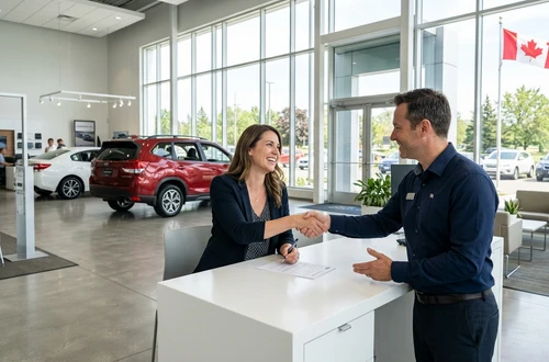 Customer getting answers about their car loan